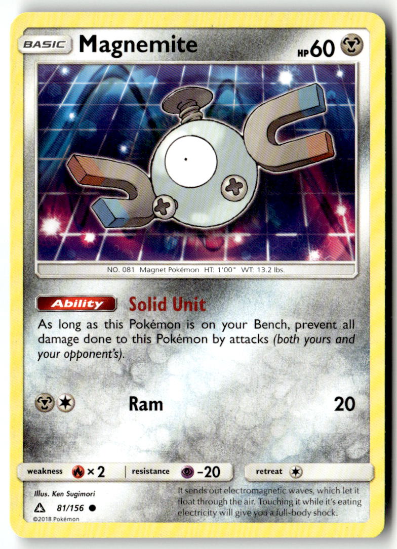 Front of Magnemite (81) 81/156 from SM - Ultra Prism