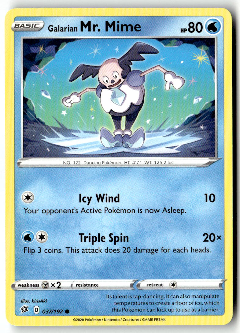 Front of Galarian Mr. Mime 037/192 from Rebel Clash