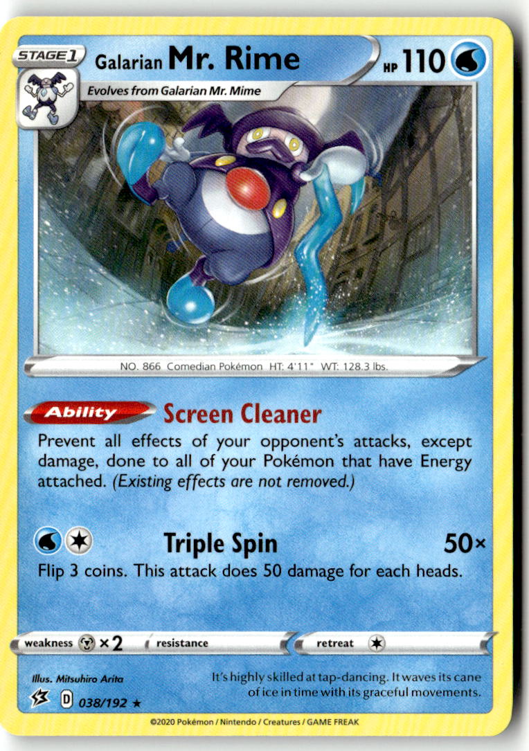 Front of Galarian Mr. Rime 038/192 from Rebel Clash