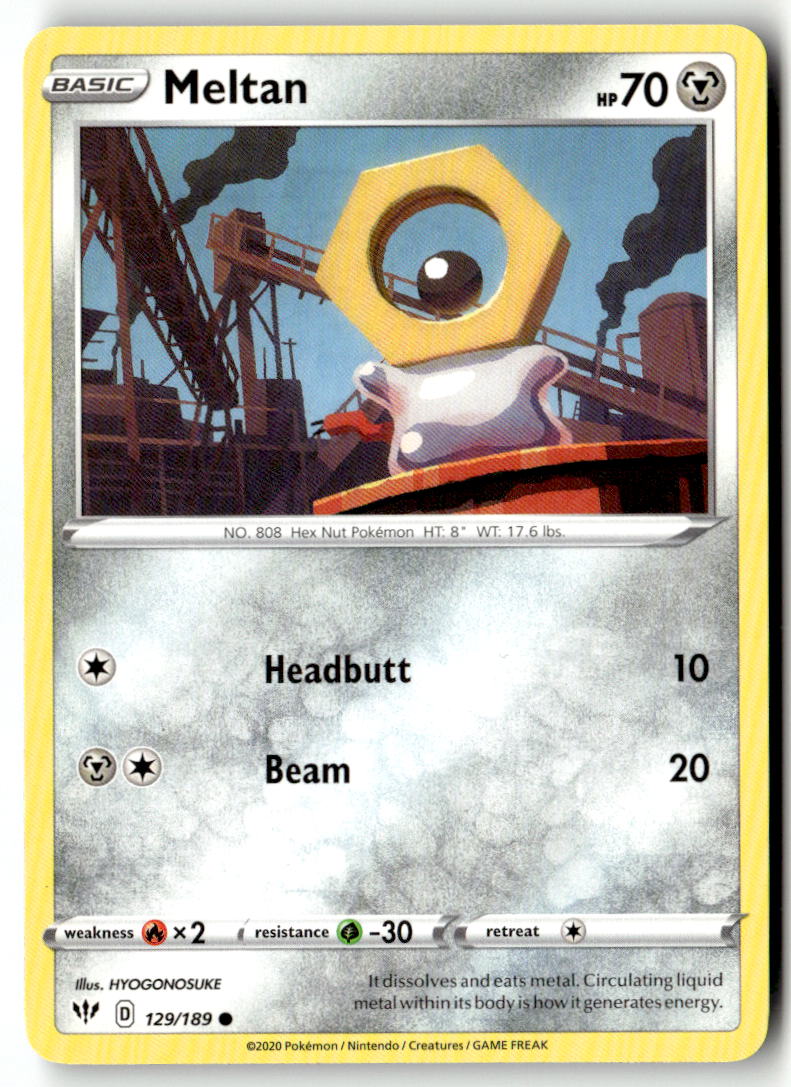 Front of Meltan 129/189 from Darkness Ablaze