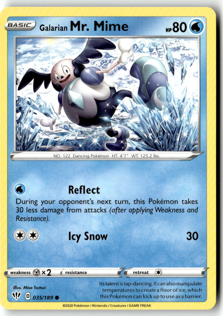 Front of Galarian Mr. Mime 035/189 from Darkness Ablaze
