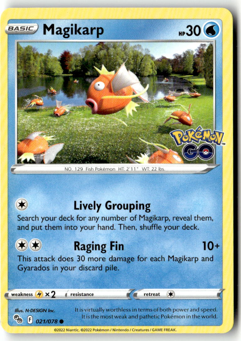 Front of Magikarp 021/078 from Pokemon GO