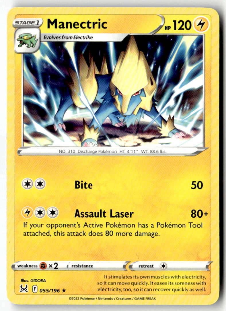Front of Manectric 055/196 from Lost Origin