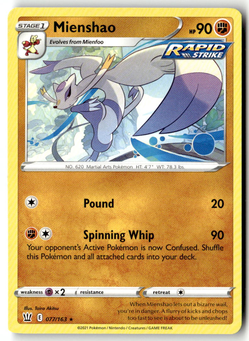 Front of Mienshao 077/163 from Battle Styles