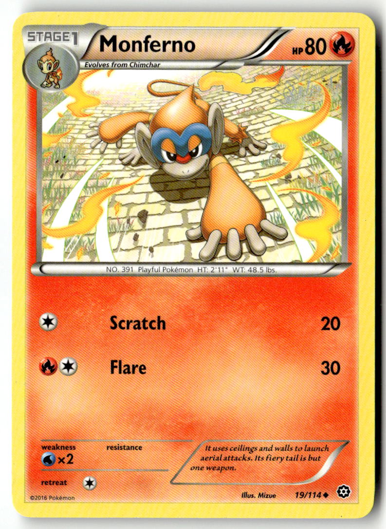 Front of Monferno 19/114 from XY - Steam Siege