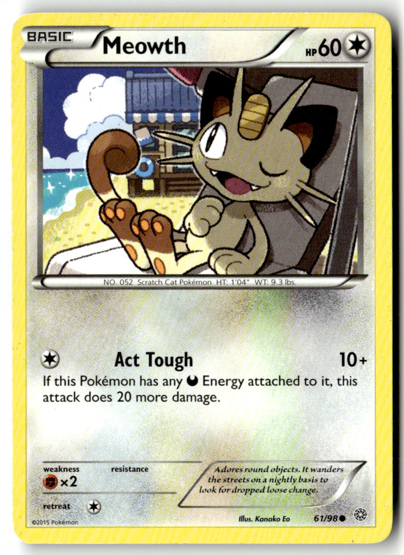 Front of Meowth 61/98 from XY - Ancient Origins