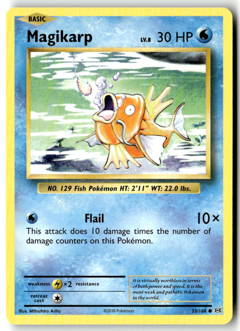 Front of Magikarp 33/108 from XY - Evolutions