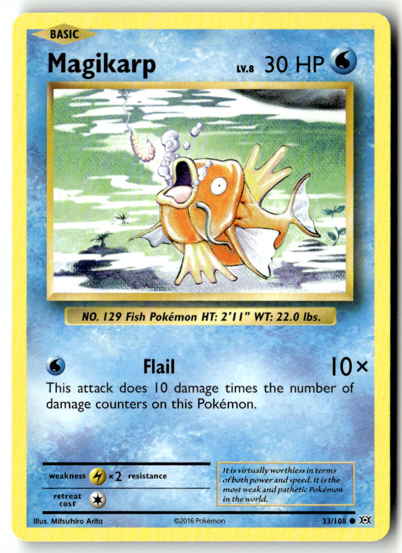 Front of Magikarp 33/108 from XY - Evolutions