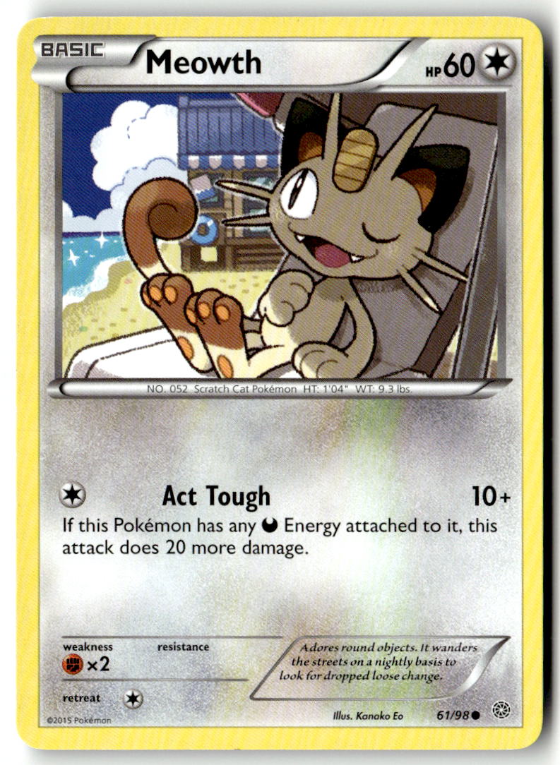 Front of Meowth 61/98 from XY - Ancient Origins