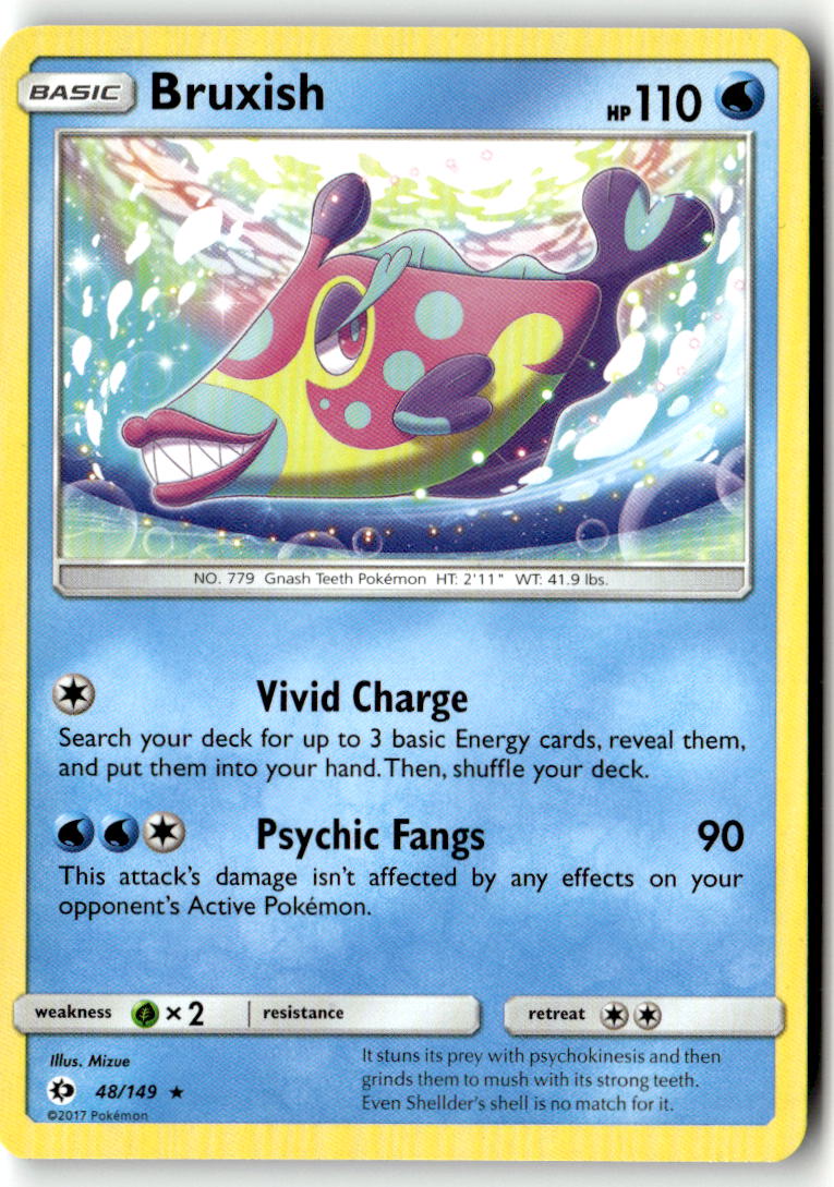 Front of Bruxish 48/149 from SM Base Set