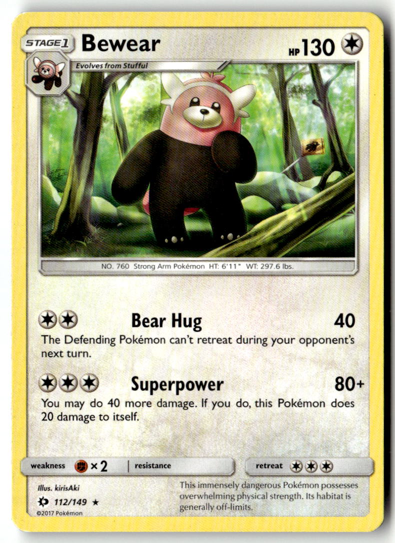 Front of Bewear 112/149 from SM Base Set