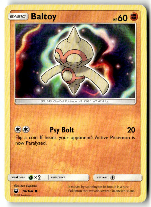 Front of Baltoy 78/168 from SM - Celestial Storm