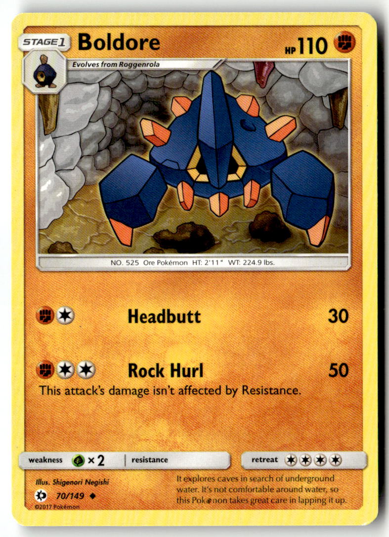 Front of Boldore 70/149 from SM Base Set