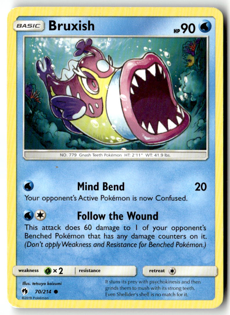 Front of Bruxish 70/214 from SM - Lost Thunder