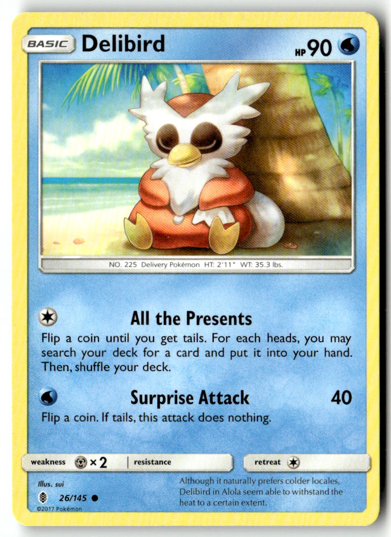 Front of Delibird 26/145 from SM - Guardians Rising