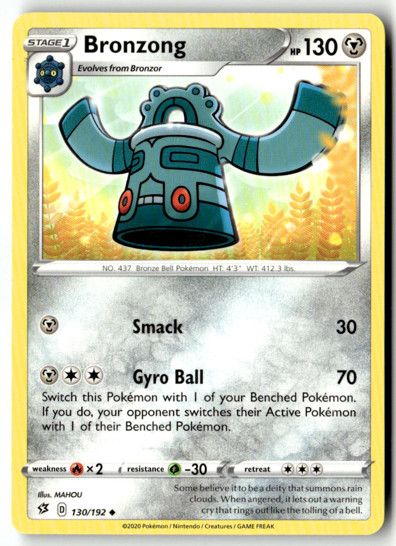 Front of Bronzong 130/192 from Rebel Clash