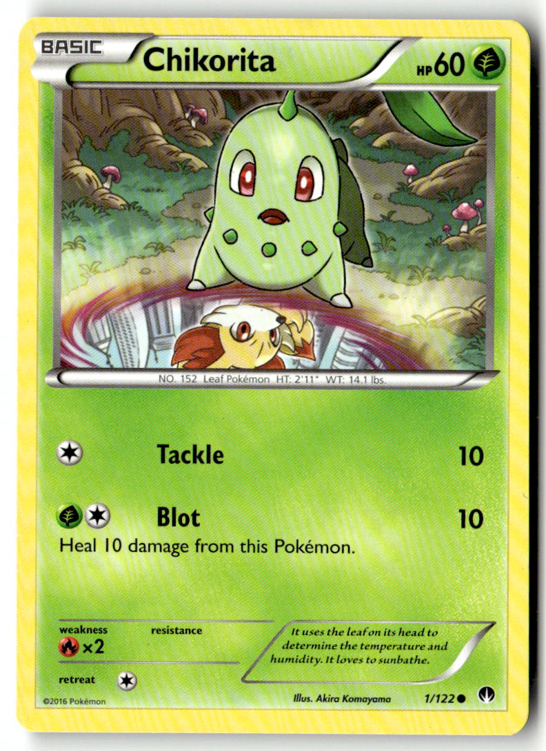 Front of Chikorita 1/122 from XY - BREAKpoint