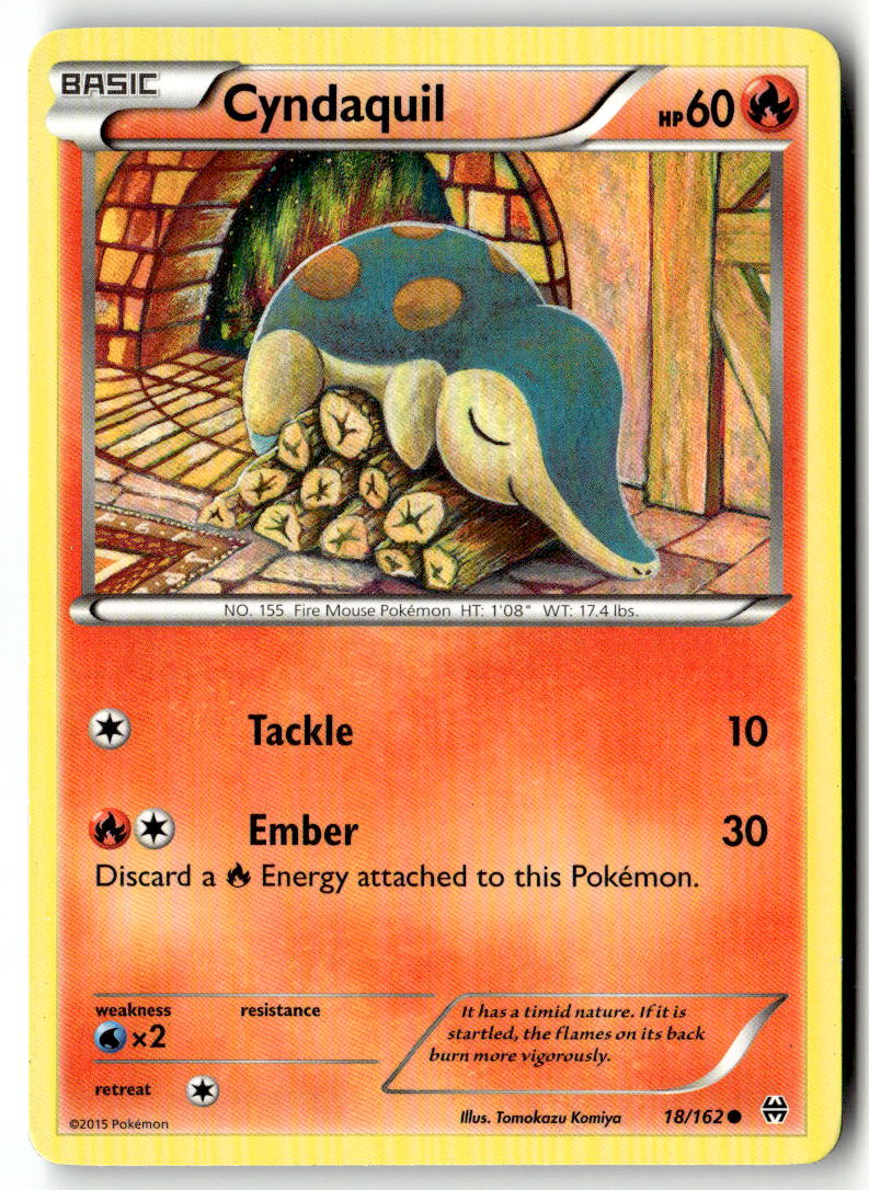 Front of Cyndaquil 18/162 from XY - BREAKthrough