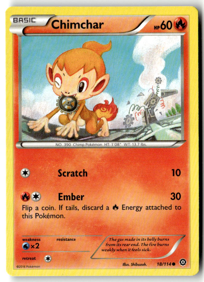 Front of Chimchar 18/114 from XY - Steam Siege