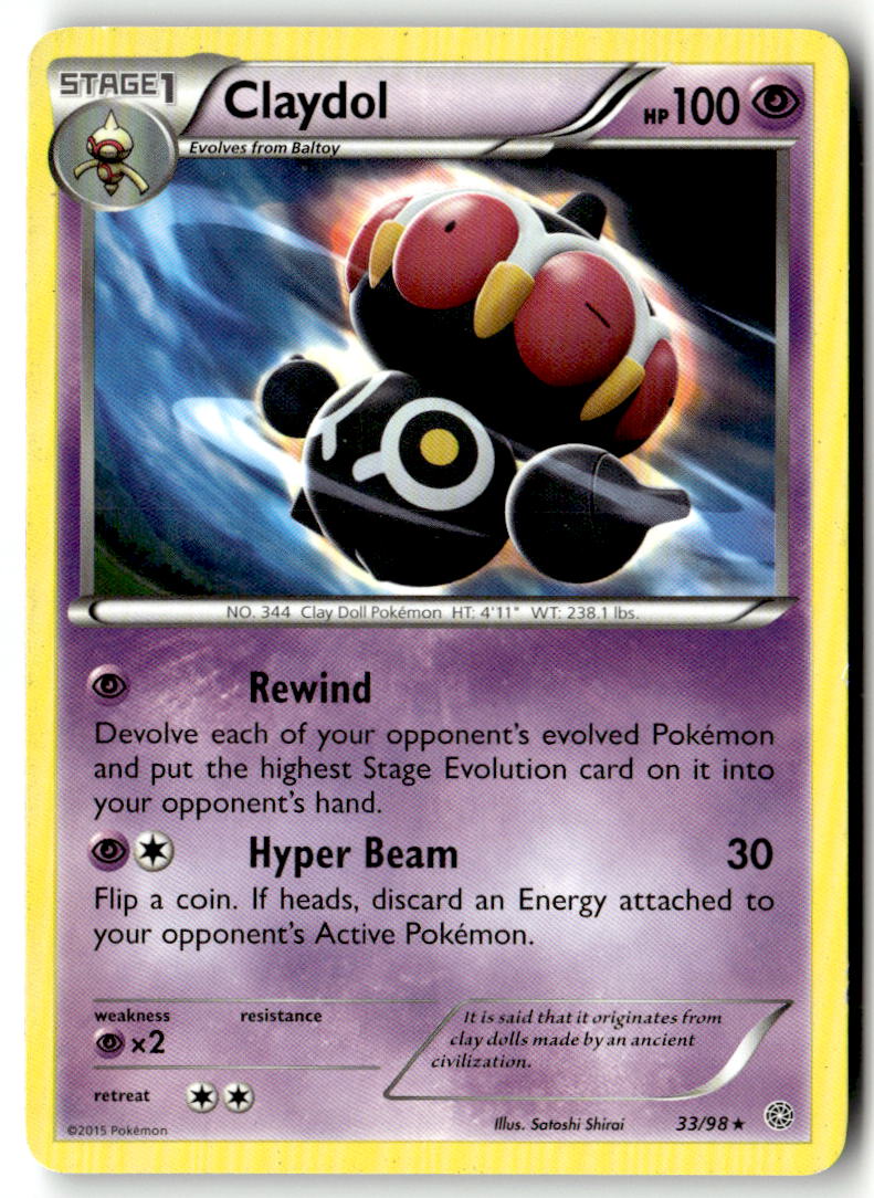 Front of Claydol 33/98 from XY - Ancient Origins