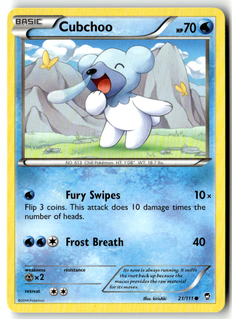 Front of Cubchoo 21/111 from XY - Furious Fists