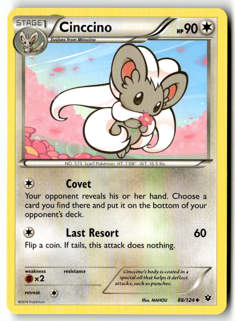 Front of Cinccino (88) 88/124 from XY - Fates Collide