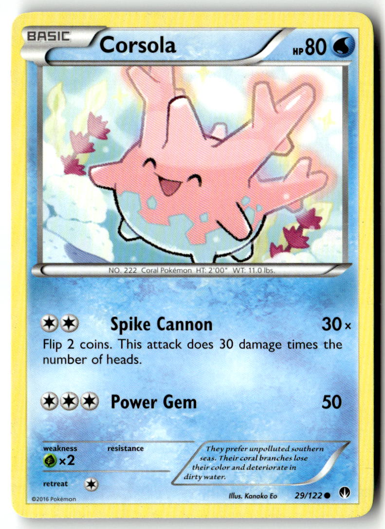 Front of Corsola 29/122 from XY - BREAKpoint