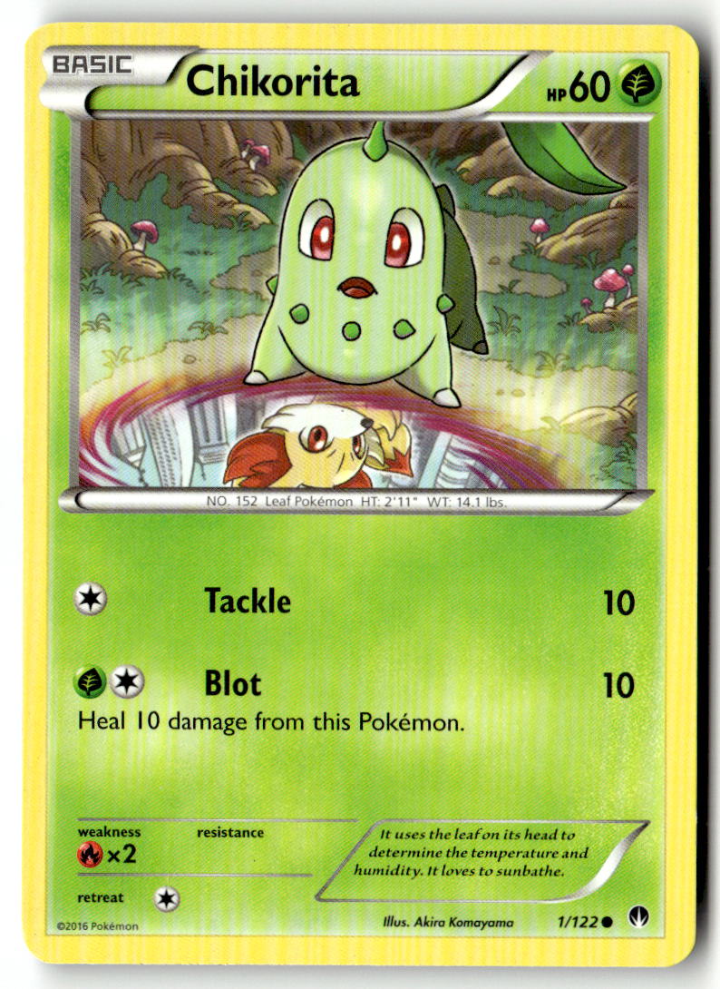 Front of Chikorita 1/122 from XY - BREAKpoint