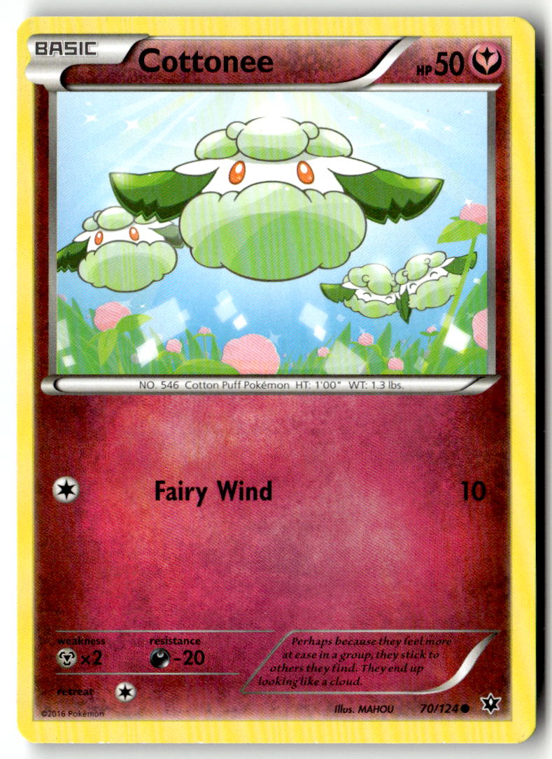 Front of Cottonee 70/124 from XY - Fates Collide