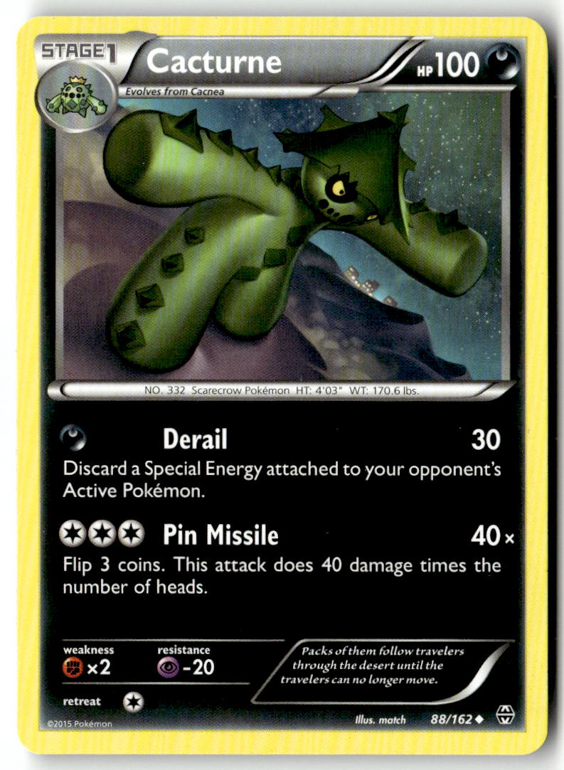 Front of Cacturne 88/162 from XY - BREAKthrough