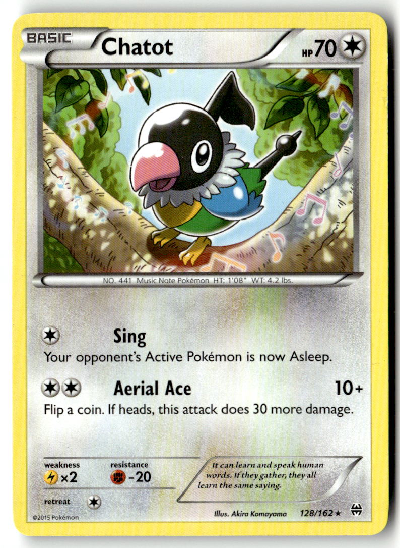 Front of Chatot 128/162 from XY - BREAKthrough