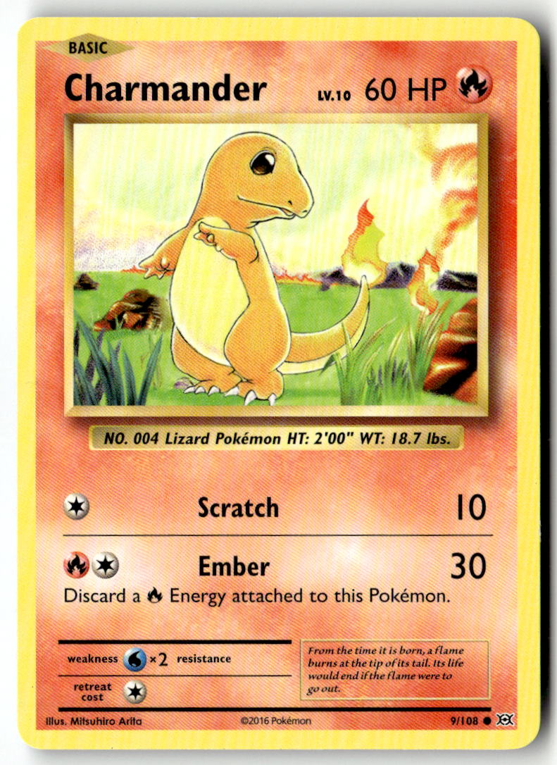 Front of Charmander 9/108 from XY - Evolutions