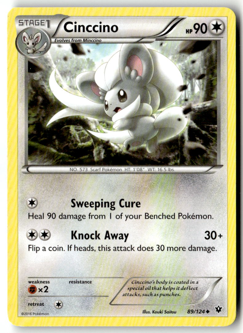 Front of Cinccino (89) 89/124 from XY - Fates Collide