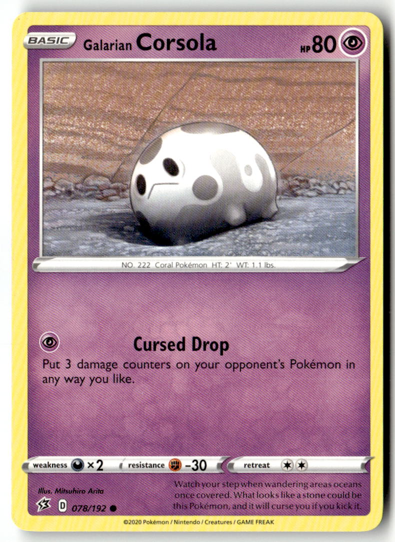 Front of Galarian Corsola 078/192 from Rebel Clash