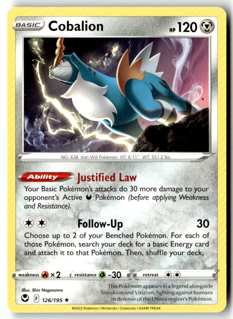 Front of Cobalion 126/195 from Silver Tempest