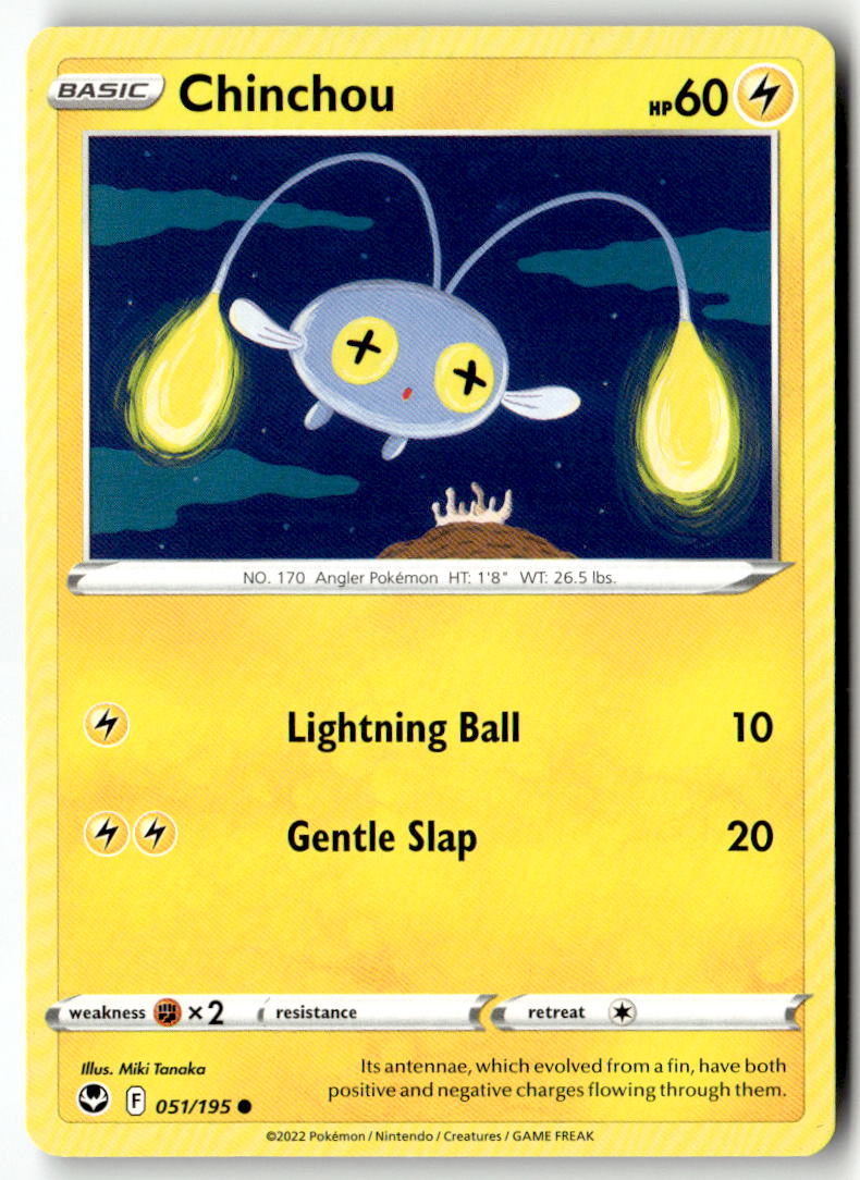 Front of Chinchou 051/195 from Silver Tempest