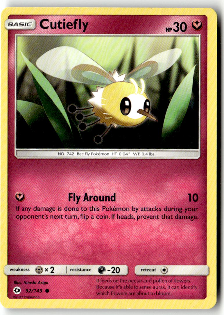 Front of Cutiefly 92/149 from SM Base Set