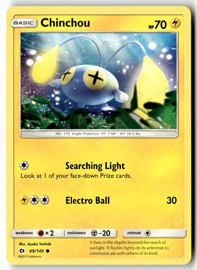 Front of Chinchou 49/149 from SM Base Set