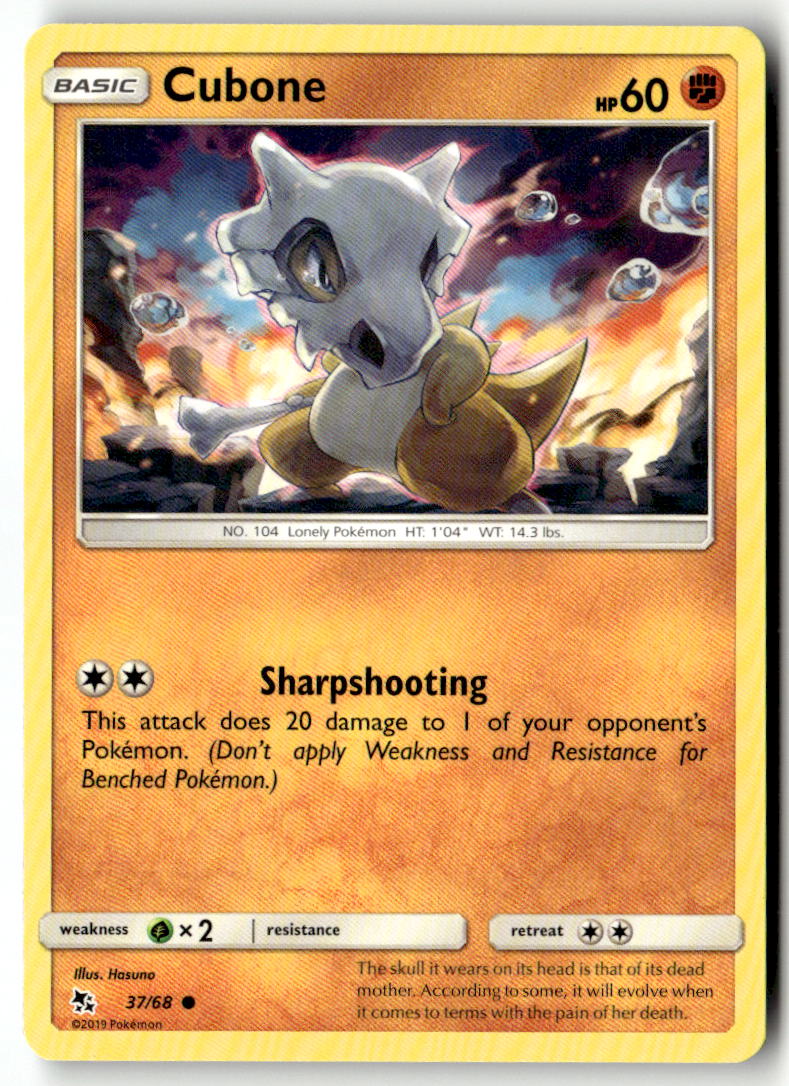 Front of Cubone 37/68 from Hidden Fates