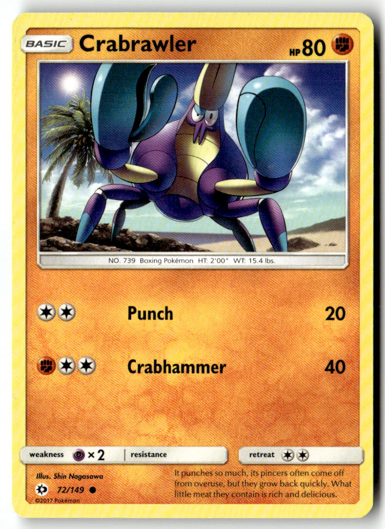 Front of Crabrawler 72/149 from SM Base Set