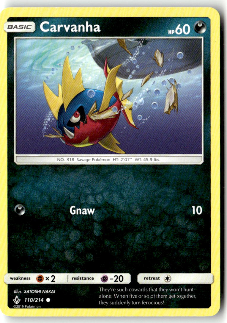 Front of Carvanha 110/214 from SM - Unbroken Bonds
