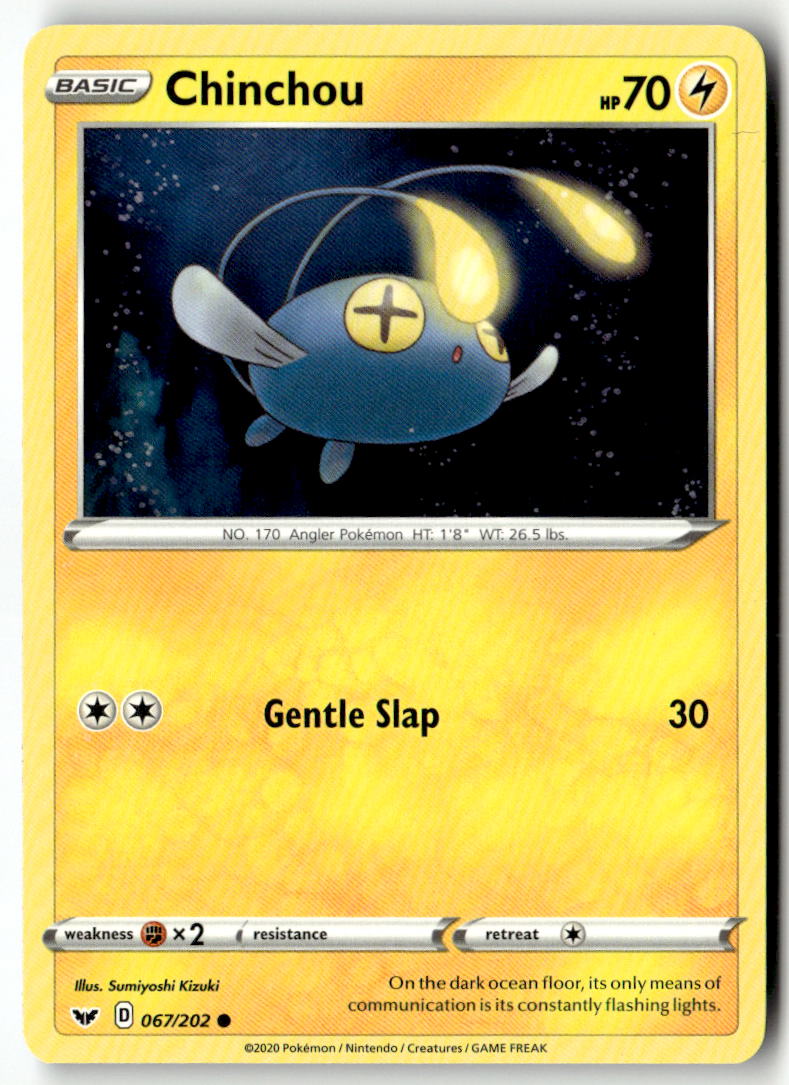 Front of Chinchou (067) 067/202 from Sword & Shield Base Set