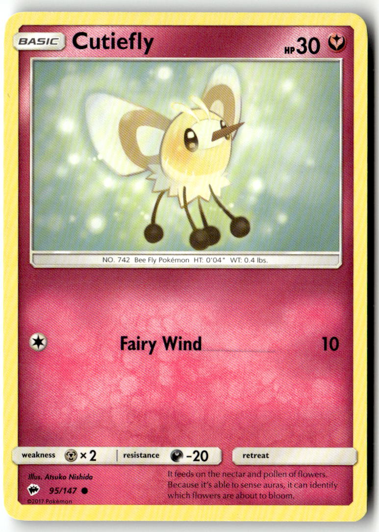 Front of Cutiefly 95/147 from SM - Burning Shadows