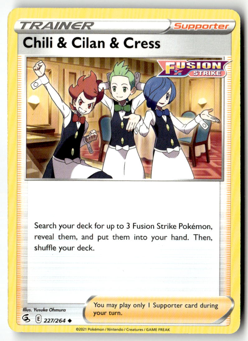 Front of Chili & Cilan & Cress 227/264 from Fusion Strike