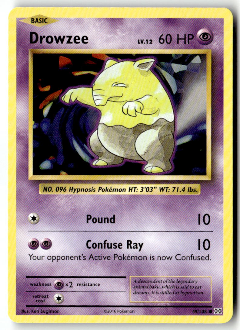 Front of Drowzee 50/122 from XY - BREAKpoint