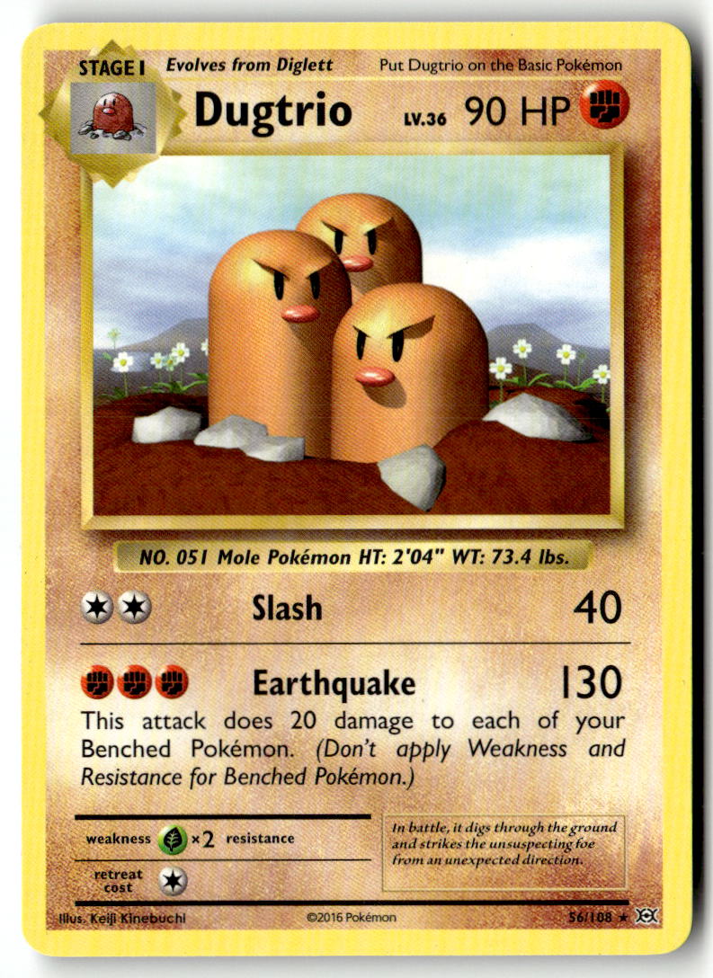 Front of Dugtrio 56/108 from XY - Evolutions