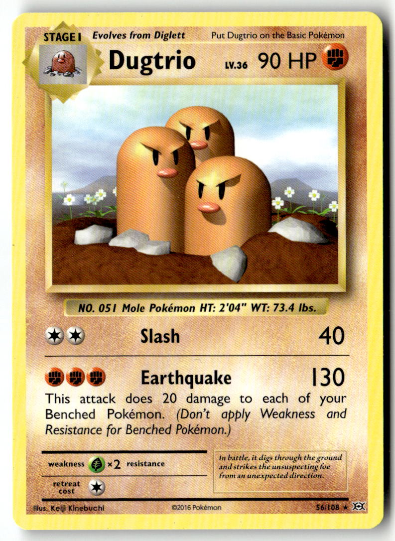 Front of Dugtrio 56/108 from XY - Evolutions