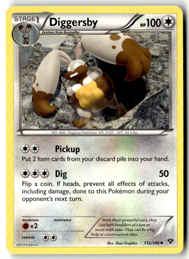 Front of Diggersby 112/146 from XY Base Set