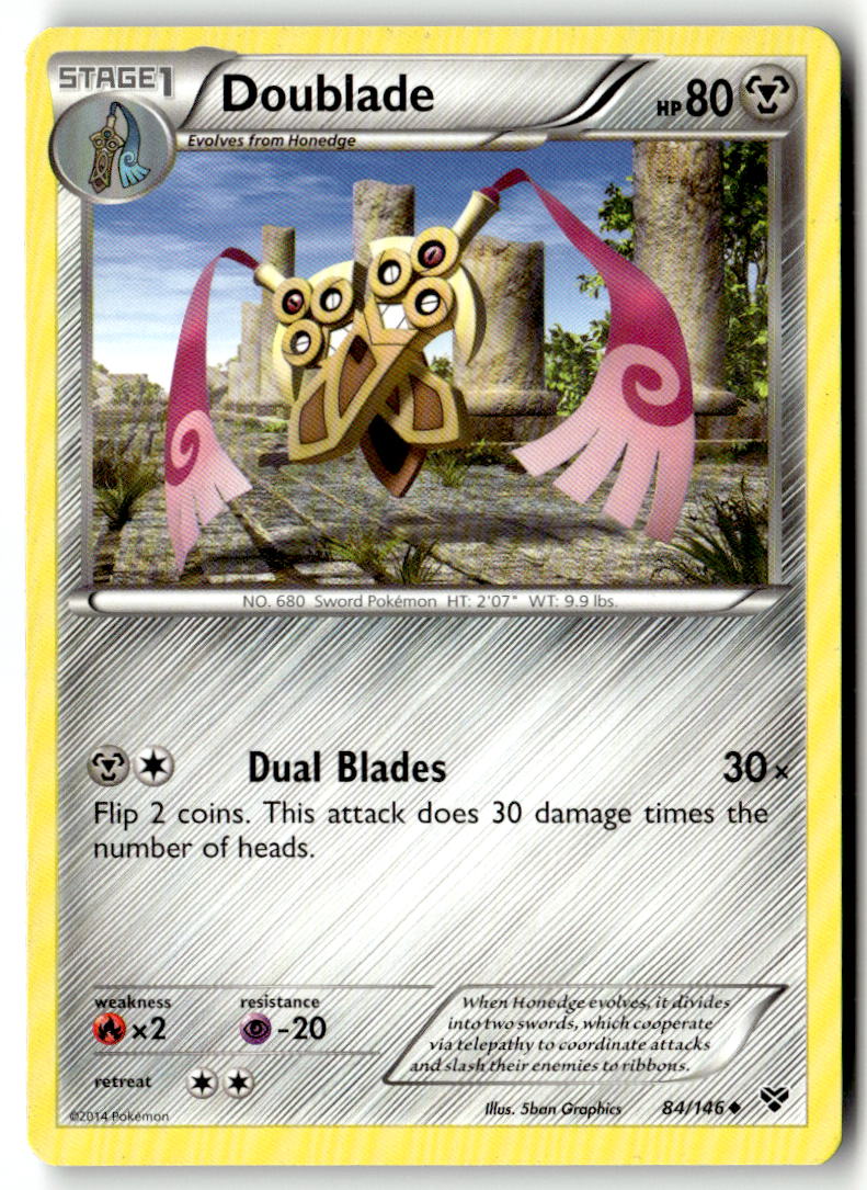 Front of Doublade 84/146 from XY Base Set