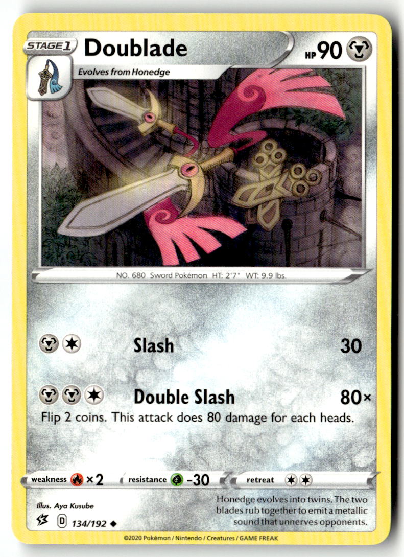 Front of Doublade 134/192 from Rebel Clash